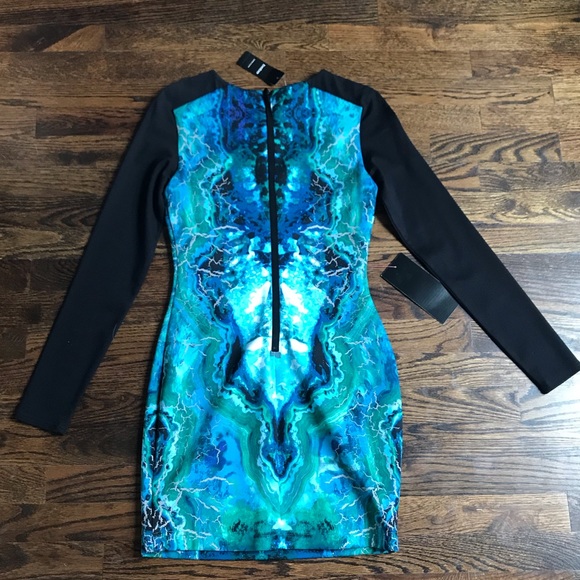 BEBE watercolor Body Con dress - Picture 2 of 4